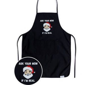 NWT Tipsy Elves Ask Your Mom Black Santa Apron